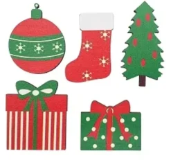 EMBELLISSEMENTS NOEL MOTIFS CADEAUX 2 A 3.5CM X10 PIECES