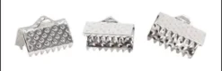EMBOUTS PLATS ARGENT BRILLANT 6 X12MM X12 PIECES