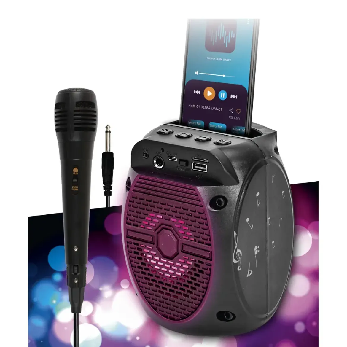 ENCEINTE SANS FIL 5W KARAOKE MICRO INTEGRE