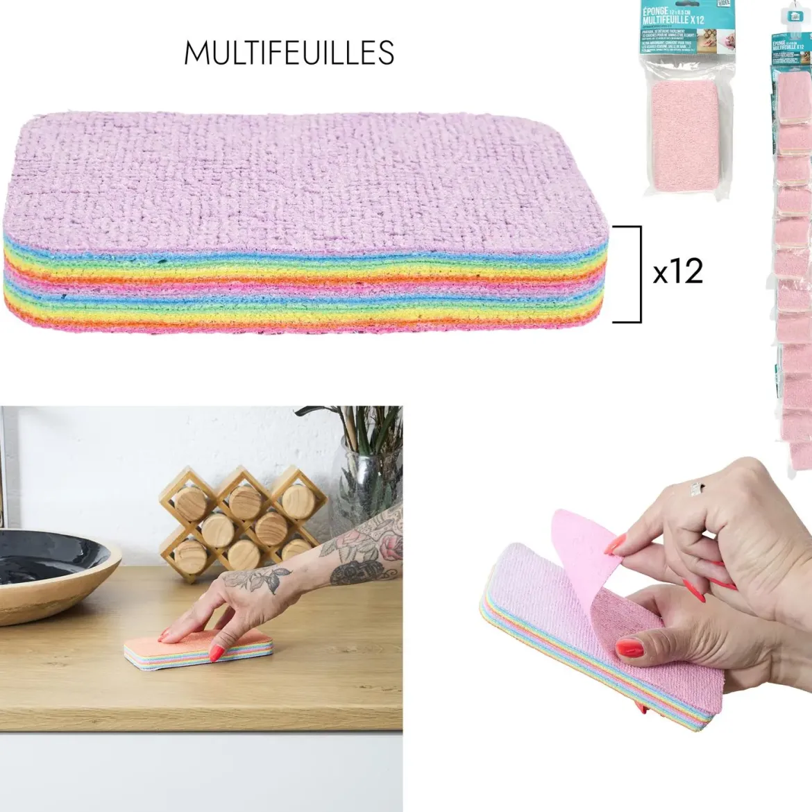 EPONGE MULTIFEUILLES X12 PIECES