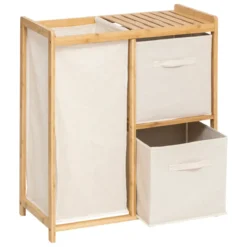 ETAGERE TIDY BOX 1 PANIER A LINGE ET 2 PANIERS DE RANGEMENT