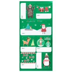 ETIQUETTES AUTOCOLLANTES PAQUET CADEAU DECOREES 11X26.8CM