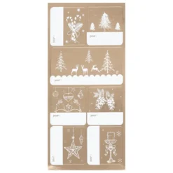 ETIQUETTES AUTOCOLLANTES PAQUET CADEAU DECOREES 11X26.8CM