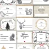 ETIQUETTES PAQUET CADEAU POP BLANC GRIS X15 PIECES