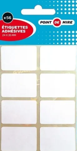 56 ETIQUETTES 24X35MM BLANCHES