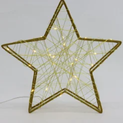 ETOILE DOREE LUMINEUSE A SUSPENDRE D.25CM