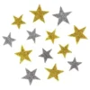 ETOILES ADHESIVES OR ARGENT PAILLETE 2CM A 3CM X72 PIECES