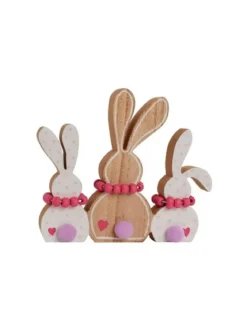 FAMILLE 3 LAPINS D.16X13CM