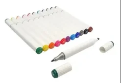 12 FEUTRES A ALCOOL DOUBLE POINTE COULEURS VIVES