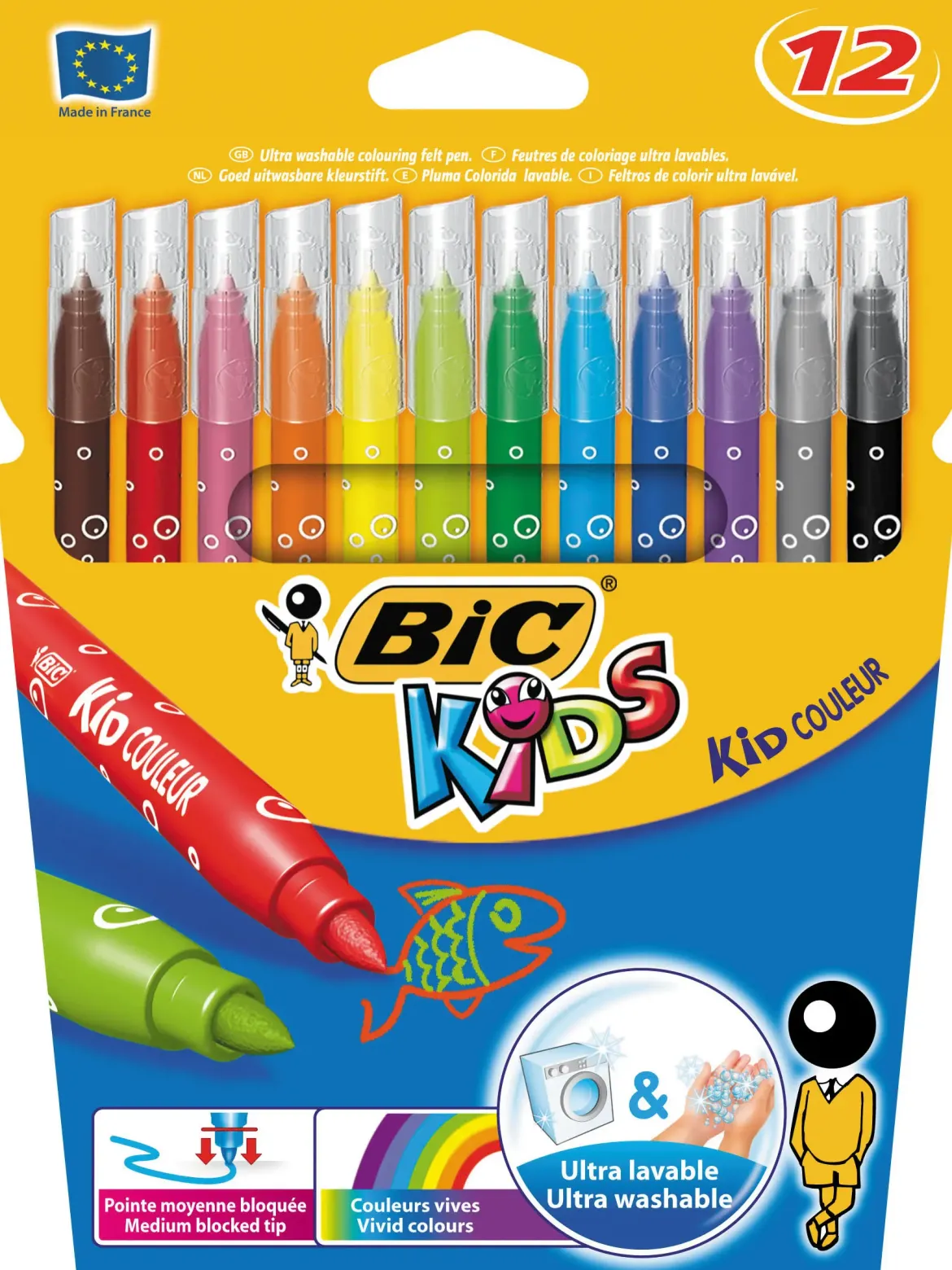 12 FEUTRES DESSIN KID ETUI