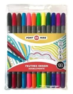 12 FEUTRES DOUBLE POINTE