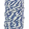 FICELLE COTON BICOLORE BLEU FONCE ET BLANC 25MX1.5MM