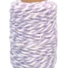 FICELLE COTON BICOLORE MAUVE ET BLANC 25MX1.5MM
