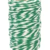 FICELLE COTON BICOLORE VERT FONCE ET BLANC 25MX1.5MM