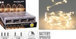 FIL ARGENT LUMIERES 198 LED PILES