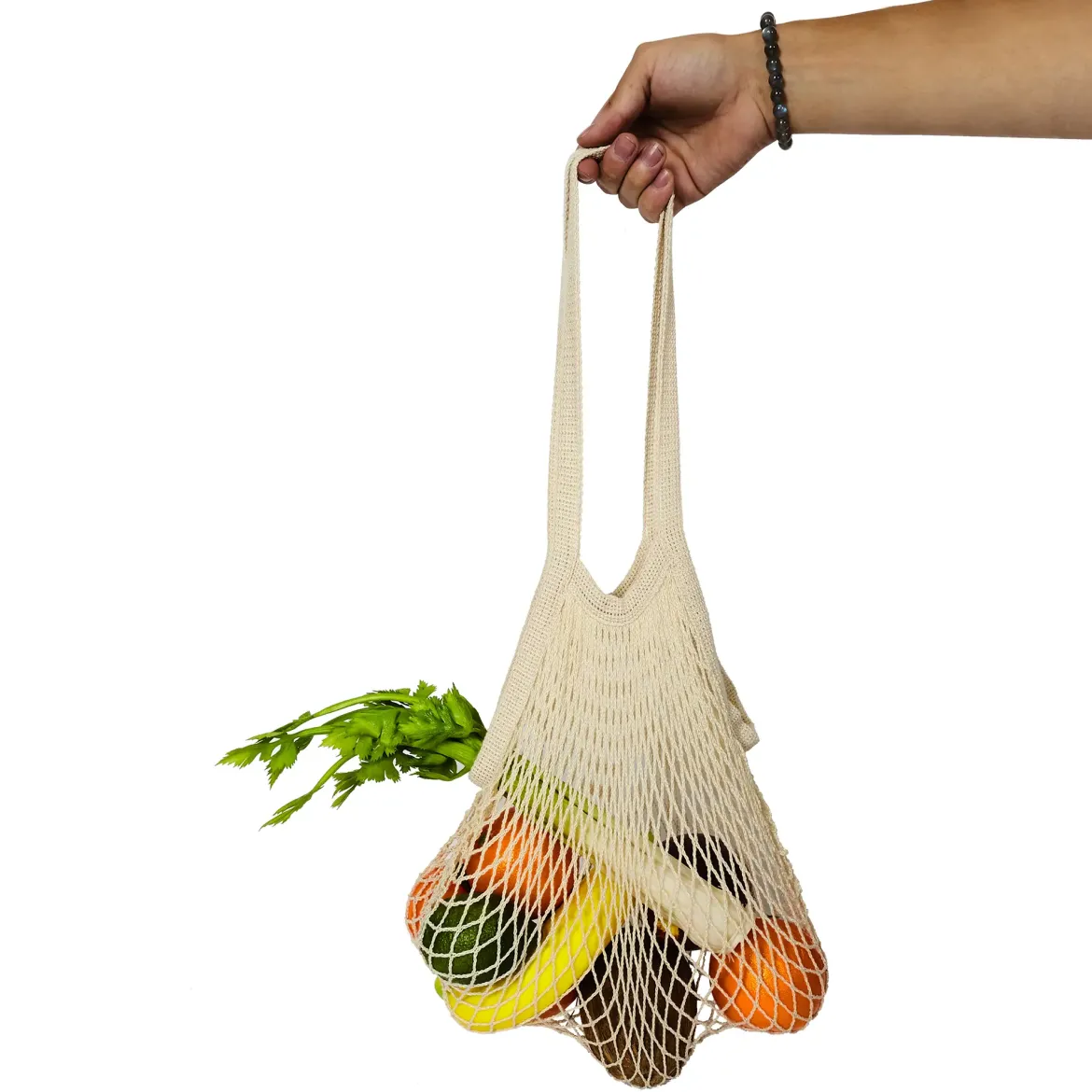 FILET A PROVISION AVEC POCHON COTON 36X35CM