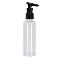FLACON DE VOYAGE 100ML POMPE NOIRE TRANSPARENT