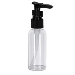 FLACON DE VOYAGE 50ML POMPE NOIRE TRANSPARENT