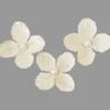 FLEUR EN TOILE AVEC PERLE X12 PIECES NATUREL