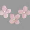 FLEUR EN TOILE AVEC PERLE X12 PIECES ROSE