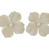 FLEUR EN TOILE AVEC PERLE X12 PIECES