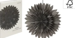 FLEUR ORIGAMI A SUSPENDRE GRIS
