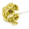 FLEUR PAPIER PAILLETEE X12 PIECES OR