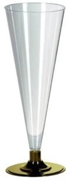 FLUTES A CHAMPAGNE SOCLE DORE 20 CL X8 PCS REUTILISABLE