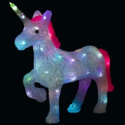 FORME ACRYLIQUE EXTERIEUR LICORNE 40LEDS H.40CM