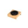 GAMELLE CERAMIQUE NOIRE D.12CM SUPPORT BAMBOU 14X14CM