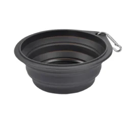 GAMELLE RETRACTABLE SILICONE MOUSQUETON 15CM ANTHRACITE