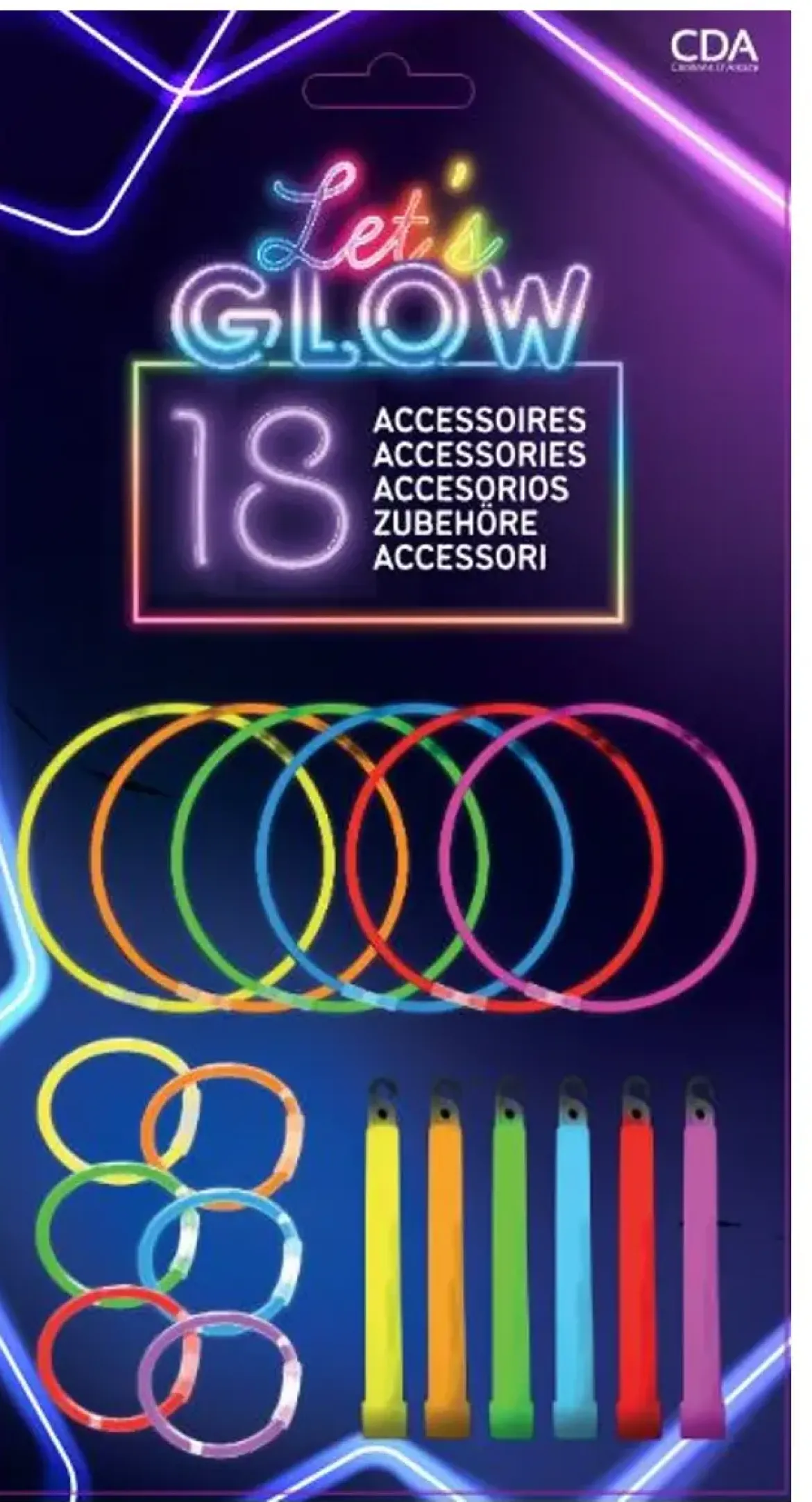 GLOW SET 18 PIECES COLORIS