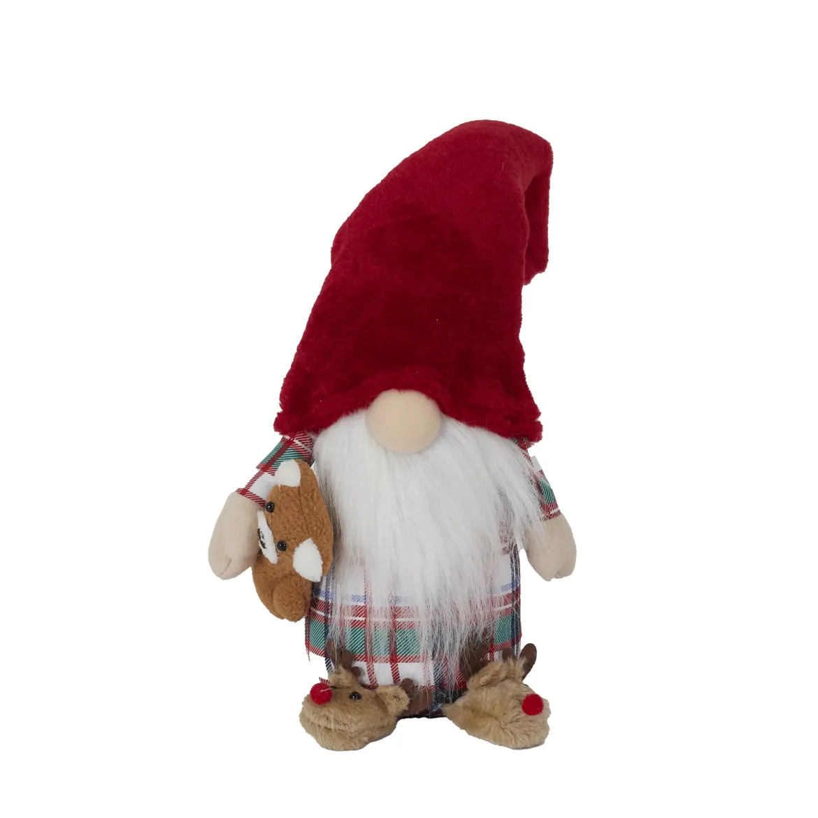 GNOME NOEL AVEC PANTOUFLES PELUCHE H.54CM