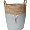 GRANDE PANIERE RONDE DECO NATUREL VERT KAKI