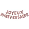 GUIRLANDE 18 BALLONS JOYEUX ANNIVERSAIRE H.40CM ROSE GOLD