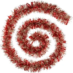 GUIRLANDE DE NOEL BOUCLETTE 100X7X2M ROUGE OR