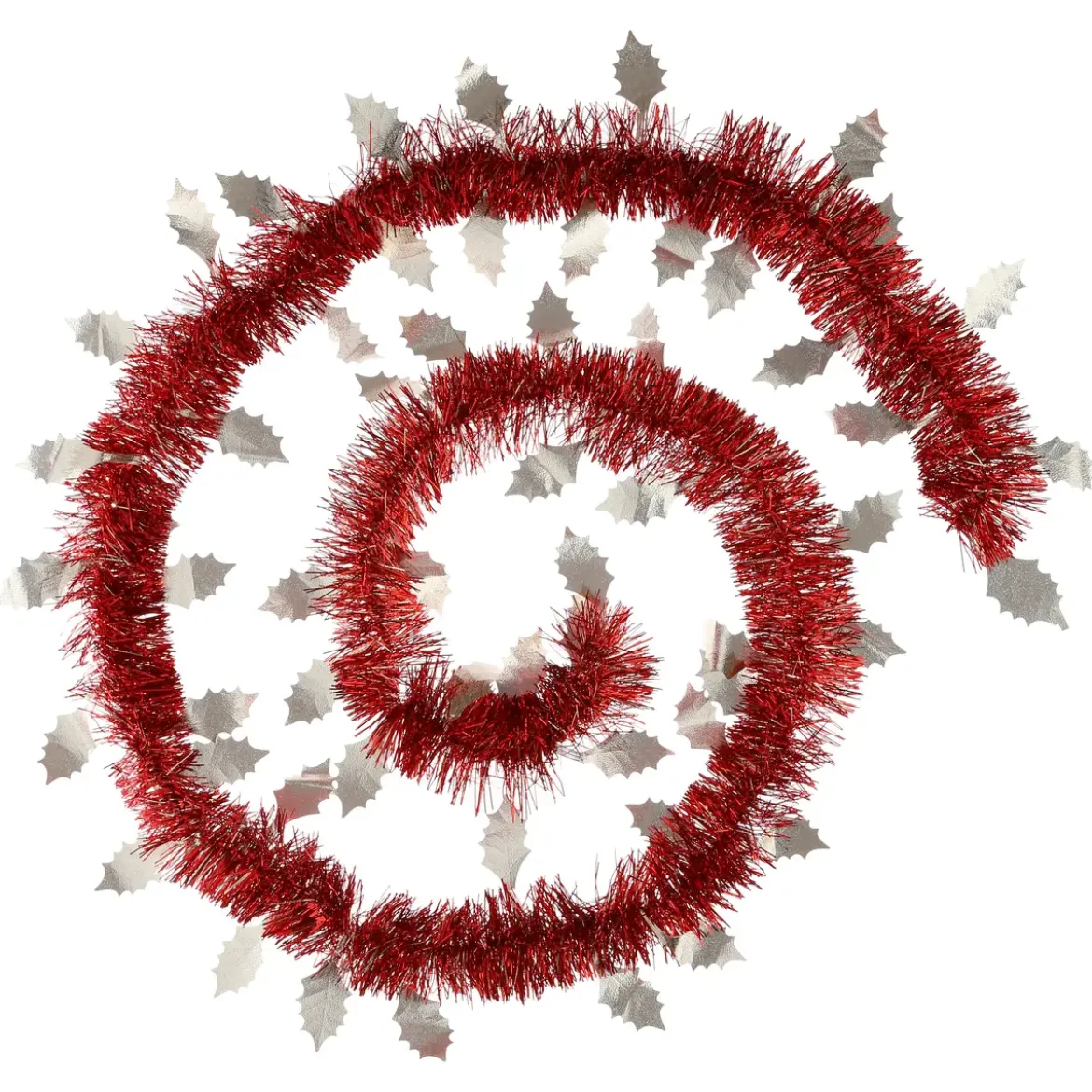 GUIRLANDE DE NOEL FEUILLE FROSTY 150X4X2M CHAMPAGNE ROUGE