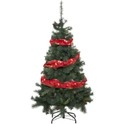 GUIRLANDE DE NOEL RUBAN POINSETTIA 12CMX5M
