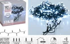 GUIRLANDE ELECTRIQUE EXTERIEUR 192 LED BLANC FROID PILES