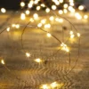 GUIRLANDE EXTERIEUR COPPER SOLAIRE 10M 100 LEDS BLANC CHAUD
