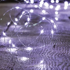 GUIRLANDE EXTERIEUR COPPER SOLAIRE 10M 100 LEDS BLANC FROID