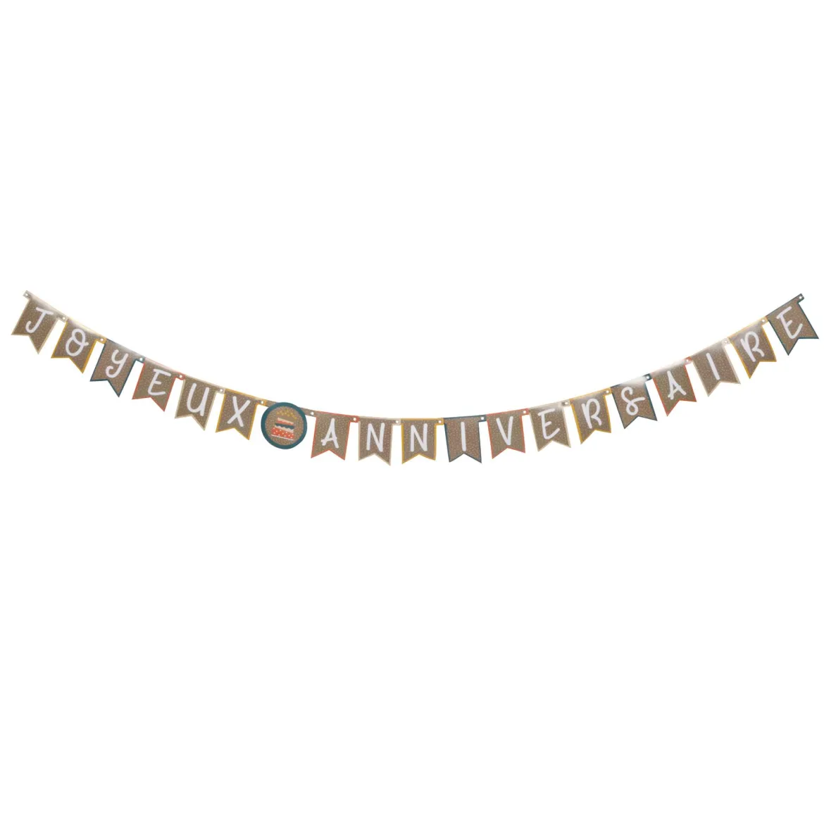 GUIRLANDE JOYEUX ANNIVERSAIRE PAPIER 2.1M ANNIVERSAIRE KRAFT