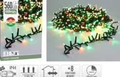 GUIRLANDE MICRO CLUSTER 560 LED 11M ROUGE VERT BLANC CHD SEC