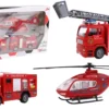 HELICOPTERE ET 2 VEHICULES POMPIER METAL