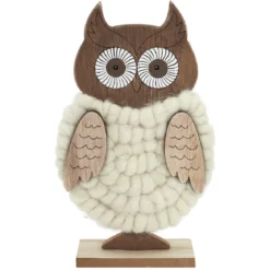 HIBOU A POSER CORPS EN LAINE H22CM