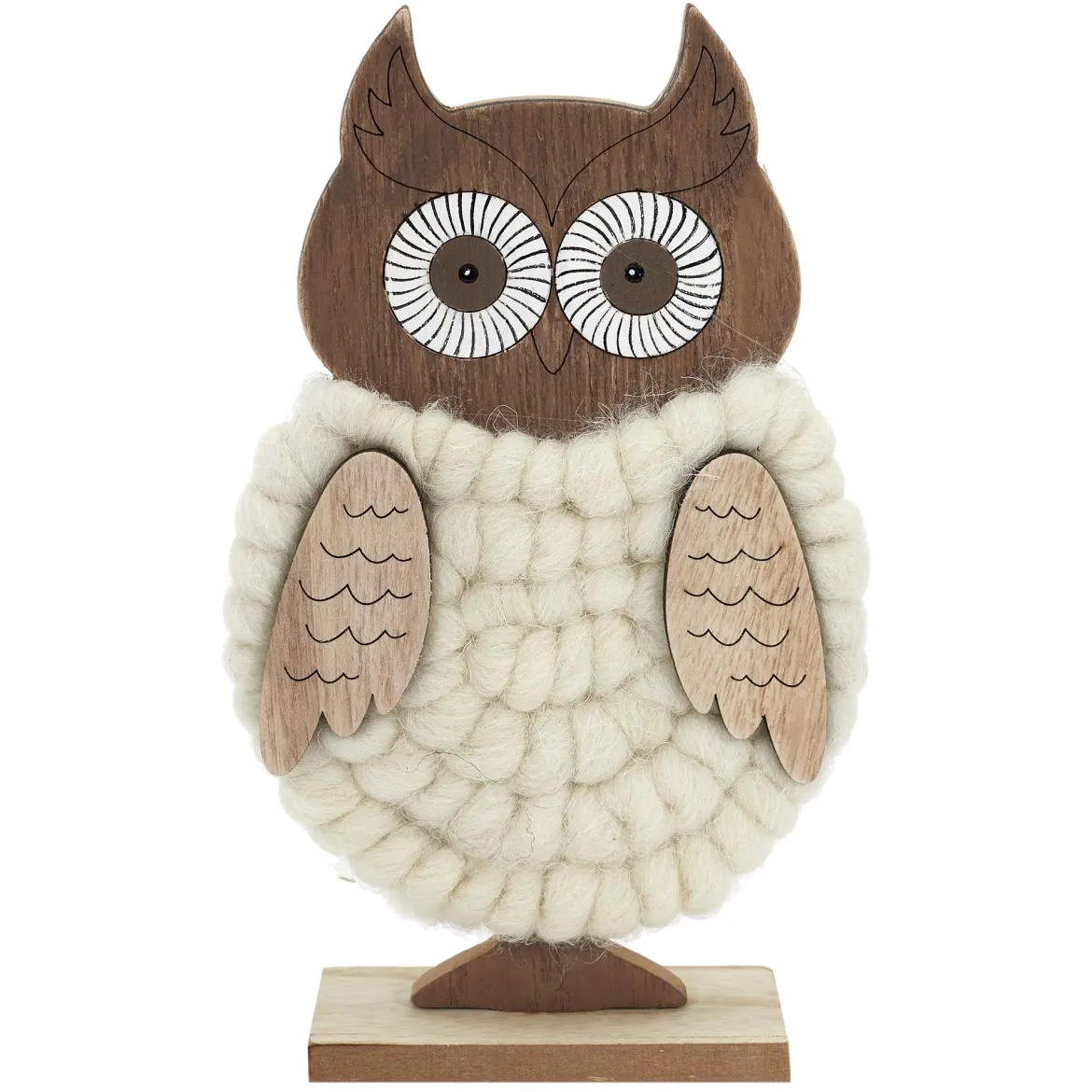 HIBOU A POSER CORPS EN LAINE H22CM