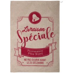 HOTTE PERE NOEL JUTE IMPRIME 50X70CM