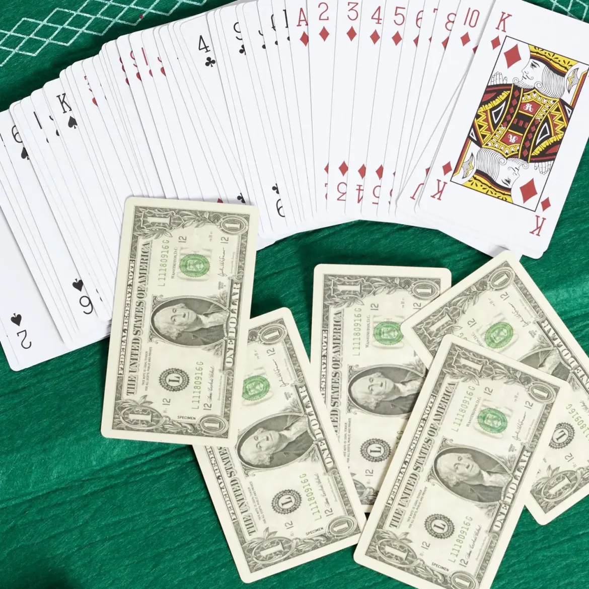 JEU DE CARTES VERSO EURO OU DOLLAR X54 M48
