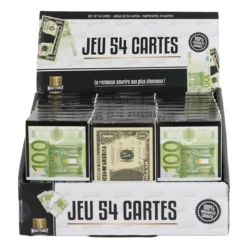 JEU DE CARTES VERSO EURO OU DOLLAR X54 M48