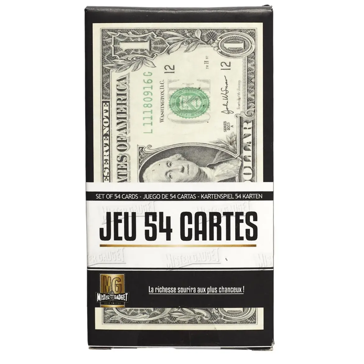 JEU DE CARTES VERSO EURO OU DOLLAR X54 M48